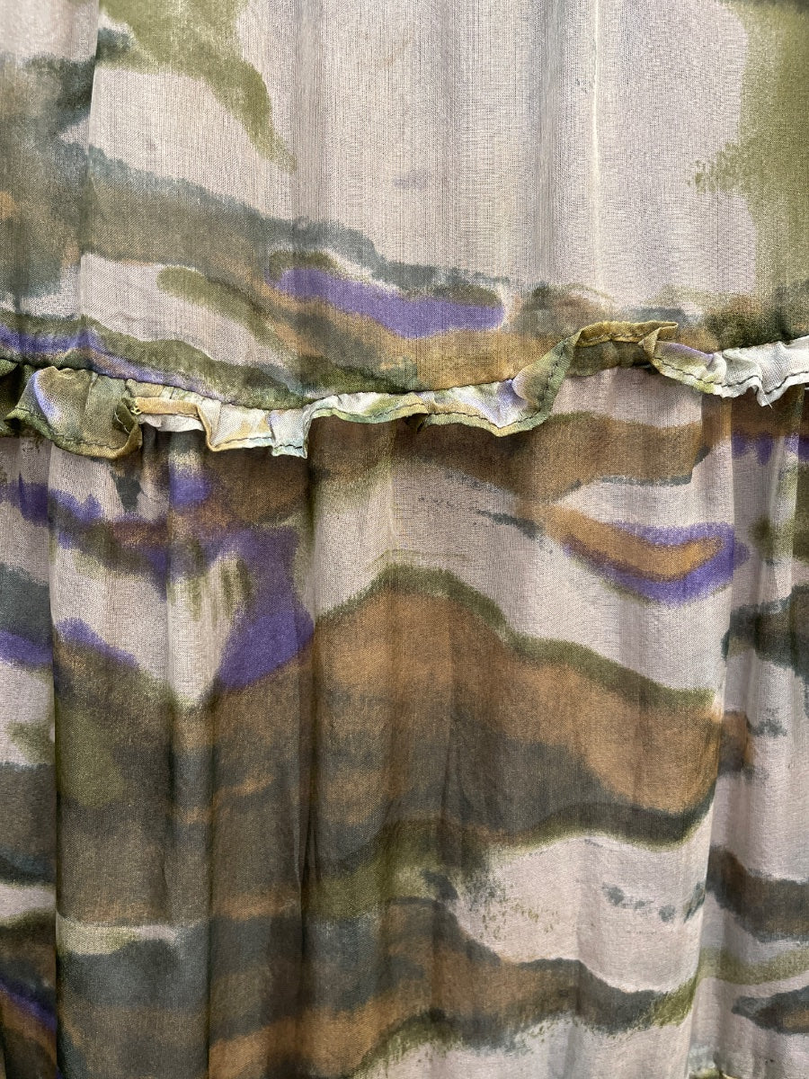 Sundance · Maxi skirt · Medium · Green/Brown/Purple Abstract