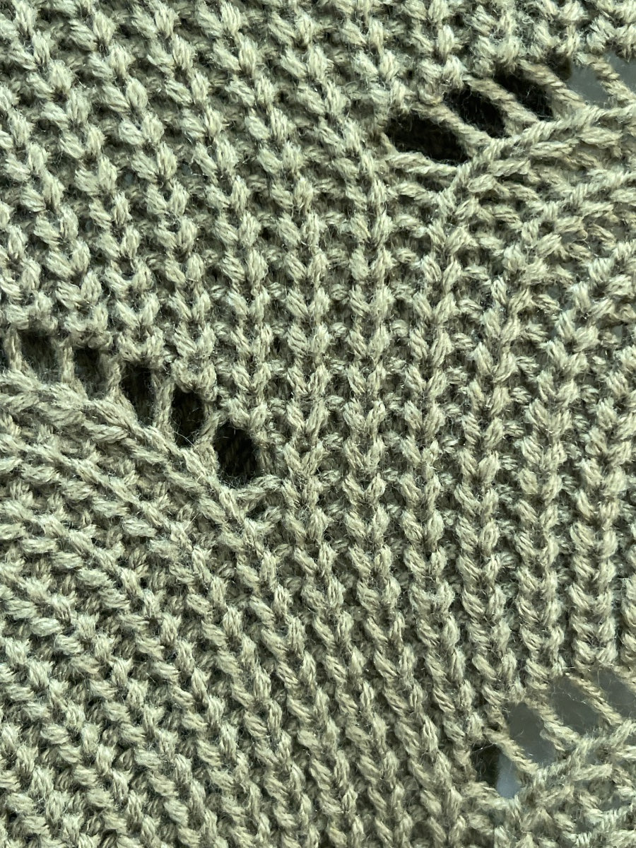 Hem&Thread · Open Drape Cardigan Picot Knit · OS · Olive