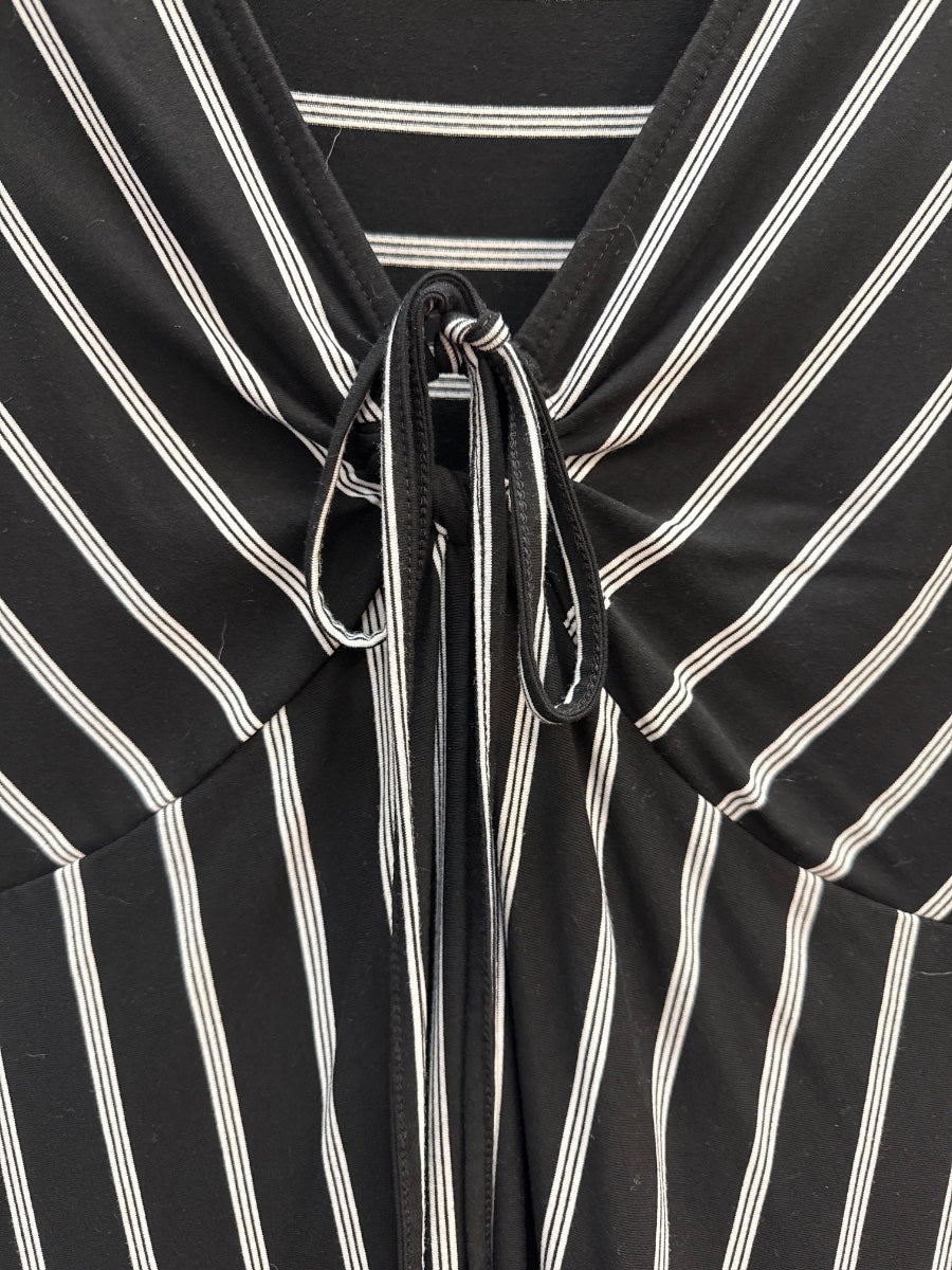 Suzanne Betro · Sleeveless Dress · XLarge · BlackWhite Striped
