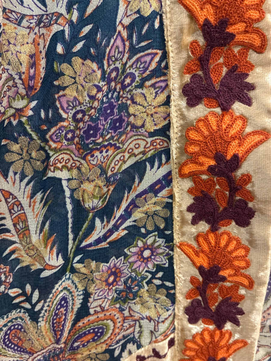 SoftSurroundings · Open Drape Cardigan · Medium · TealBeige Paisley