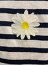 Talbots · Daisy Embroidery 3/4 Sleeve · Small · Navy/White Striped