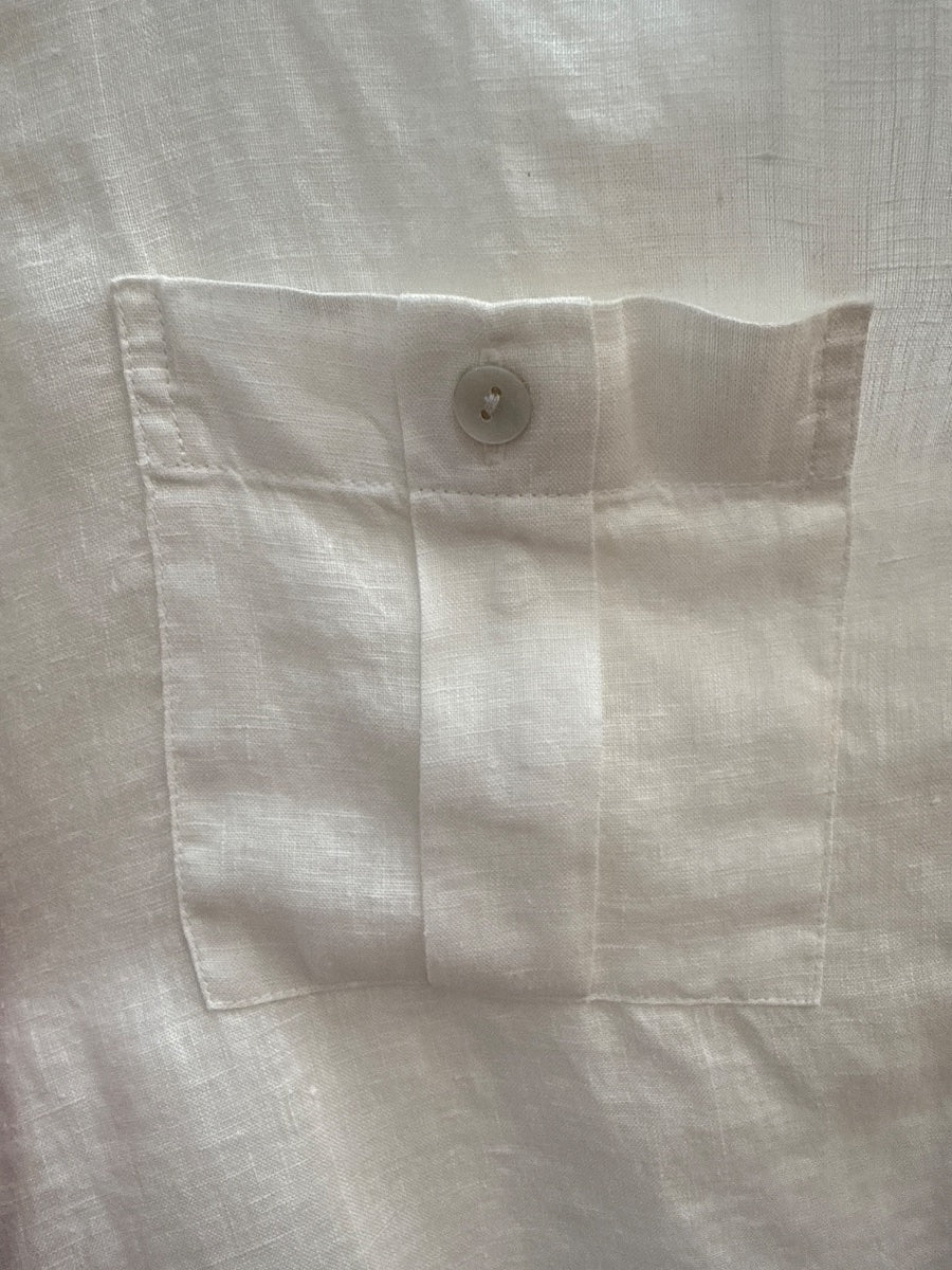 Isaac Mizrahi · Roll Tab Shirt · Medium · White