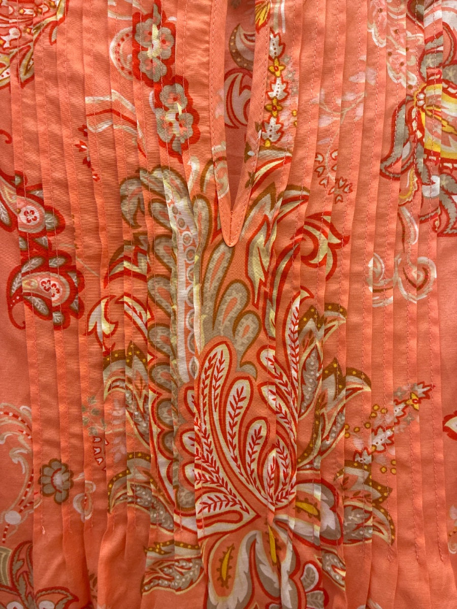 George · LongSleeve Shirt · 1X · Orange Floral Paisley