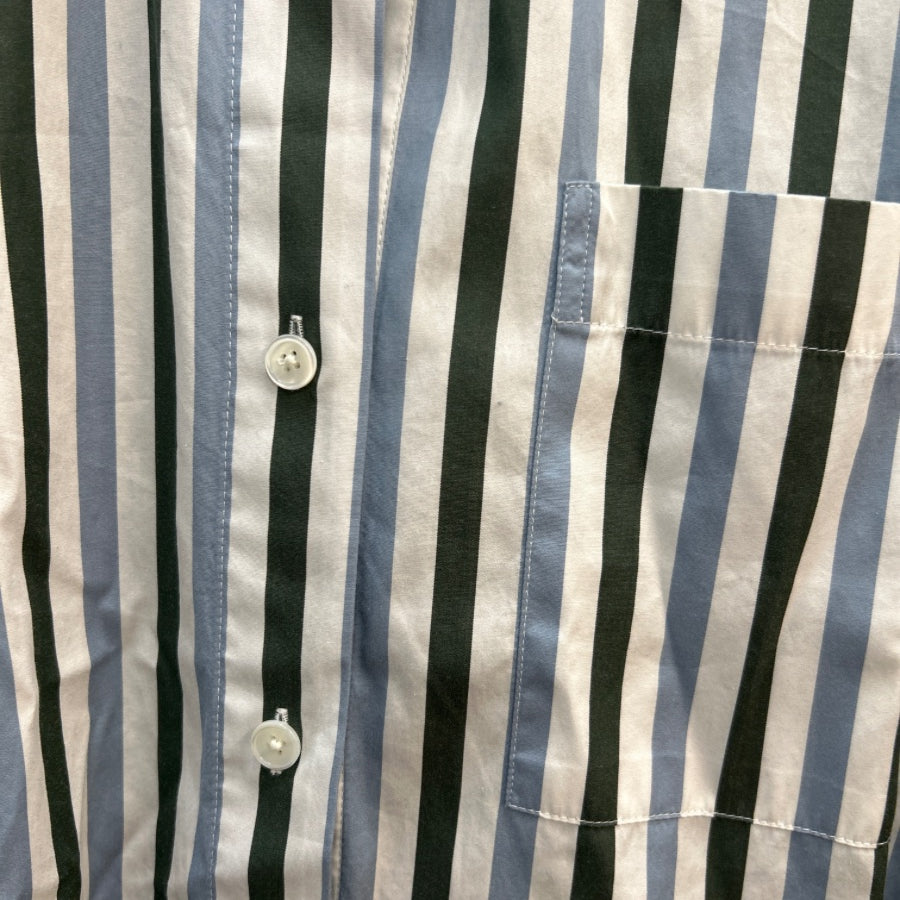 Madewell · Shirt · Large · White, Blue, Green Stripe
