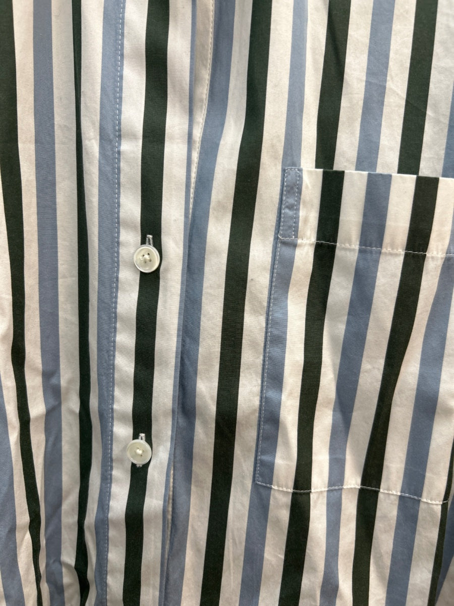 Madewell · Shirt · Large · White, Blue, Green Stripe