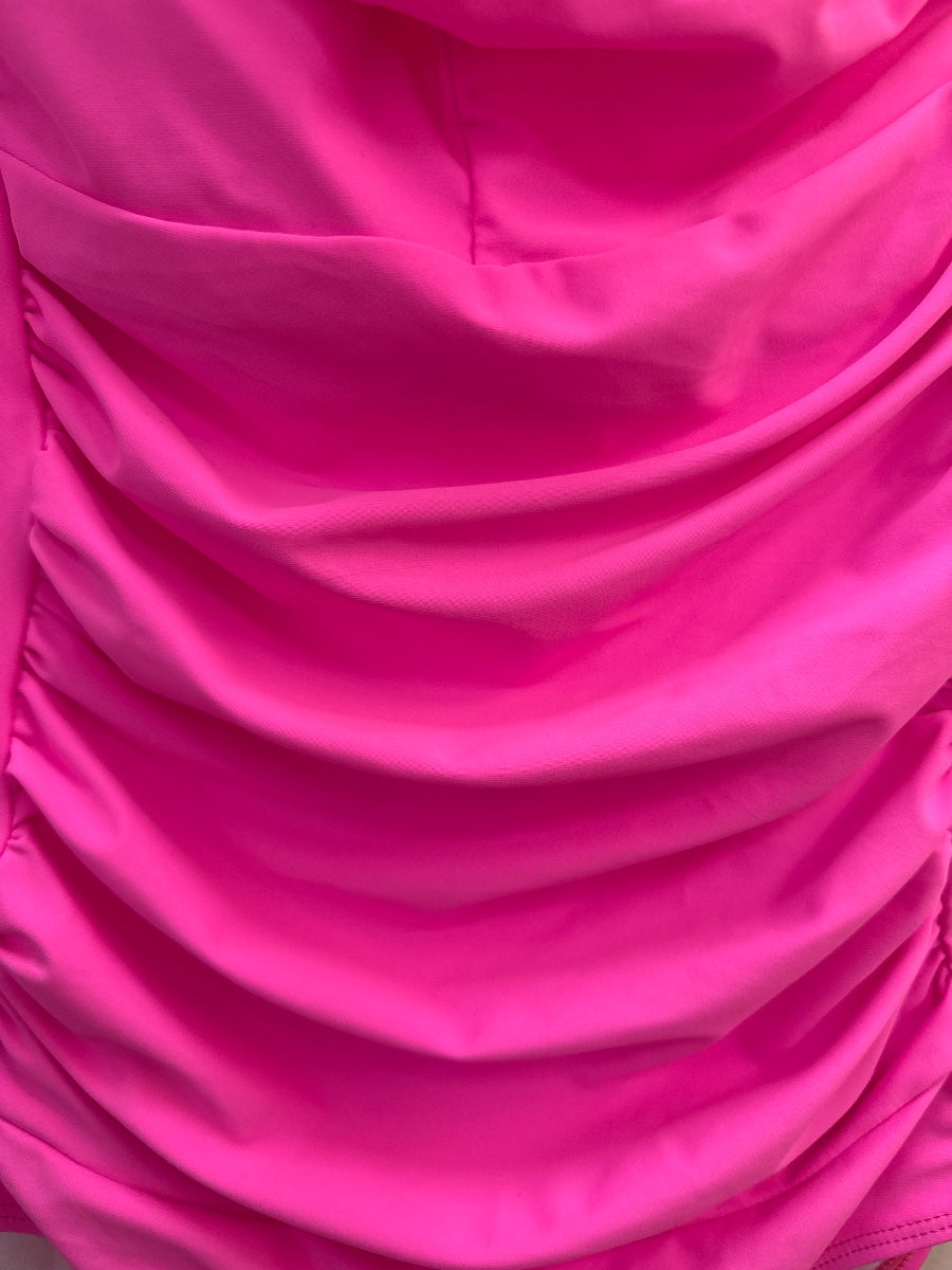 Ekouaer · Ruched Swimsuit · L/XL · Hot Pink