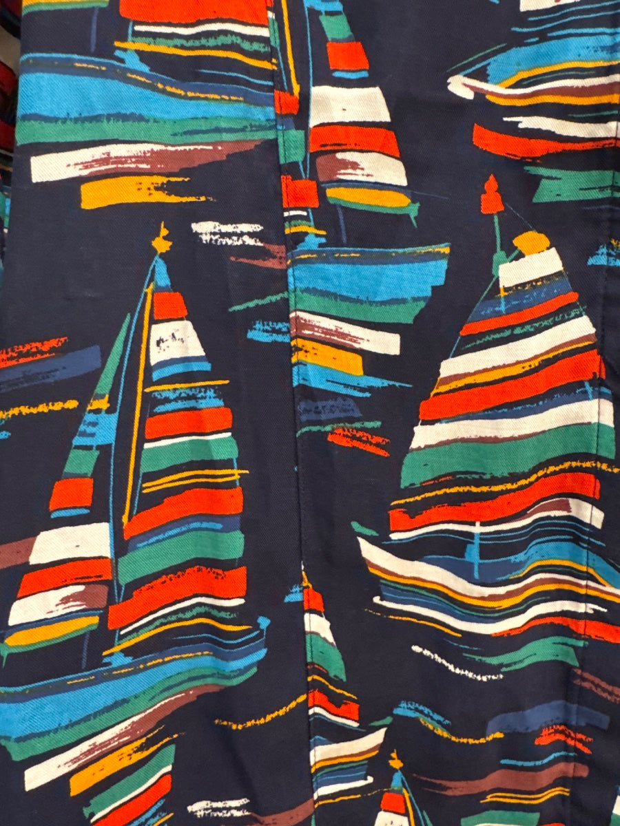 Soft Surroundings · Sailboat Print · Small P · Navy Multi