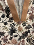 The Clothes Rack · 3/4 Sleeve Fashion Top Floral Print · L/XL · CreamTan