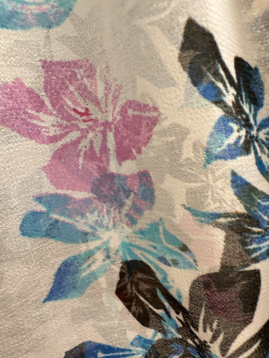 CAbi · Eliza Cap Sleeve Top · Medium · CreamFloral