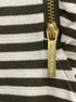 Michael Kors · Striped Sleeveless Dress with Zipper Sleeve Detail · XLarge · OliveWhite