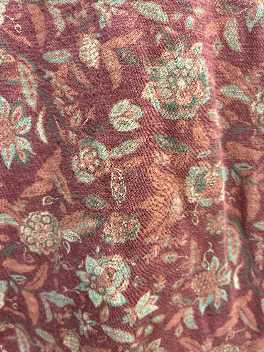 Lucky Brand · LongSleeve Top · Small · BurgFloral Paisley