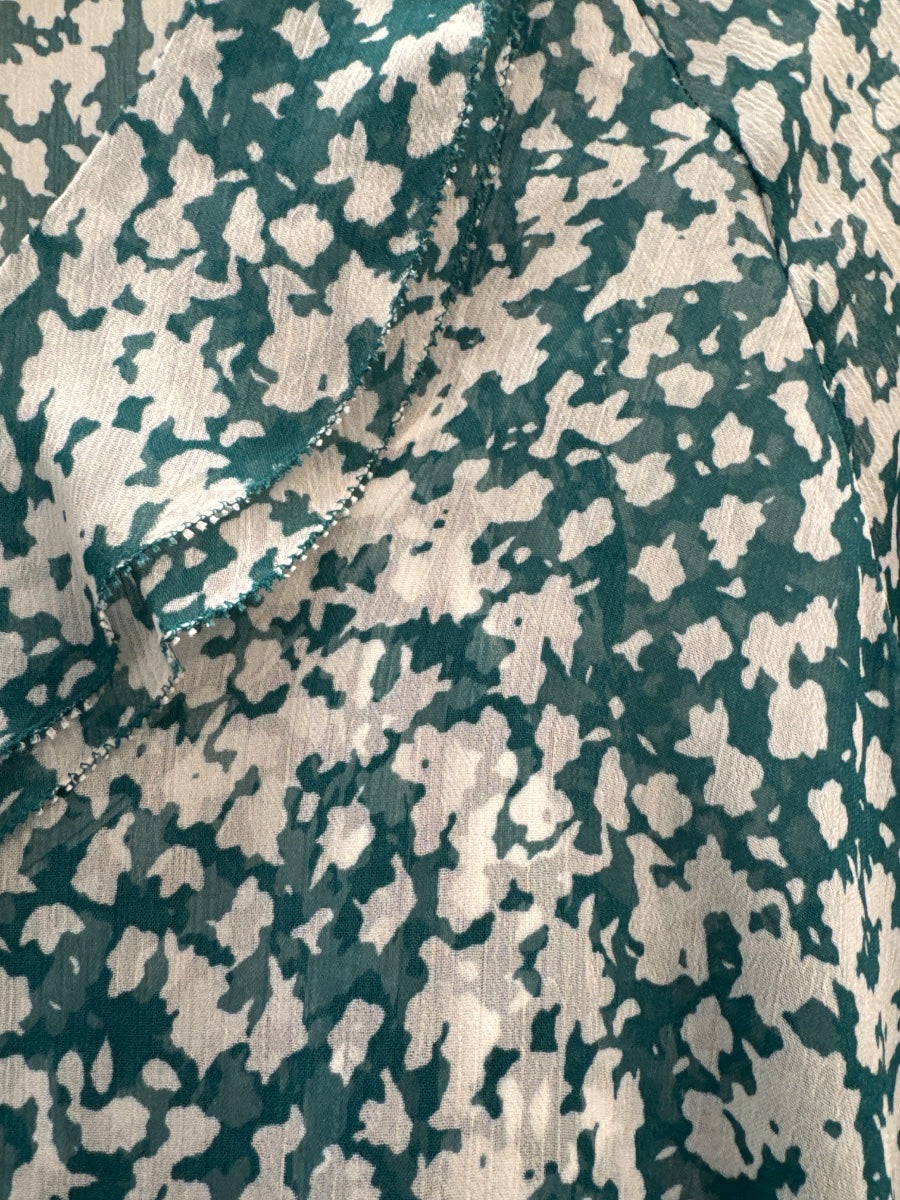 WHBM · Ruffle Detail Sheer Top and Camisole Set · Small · Teal/White