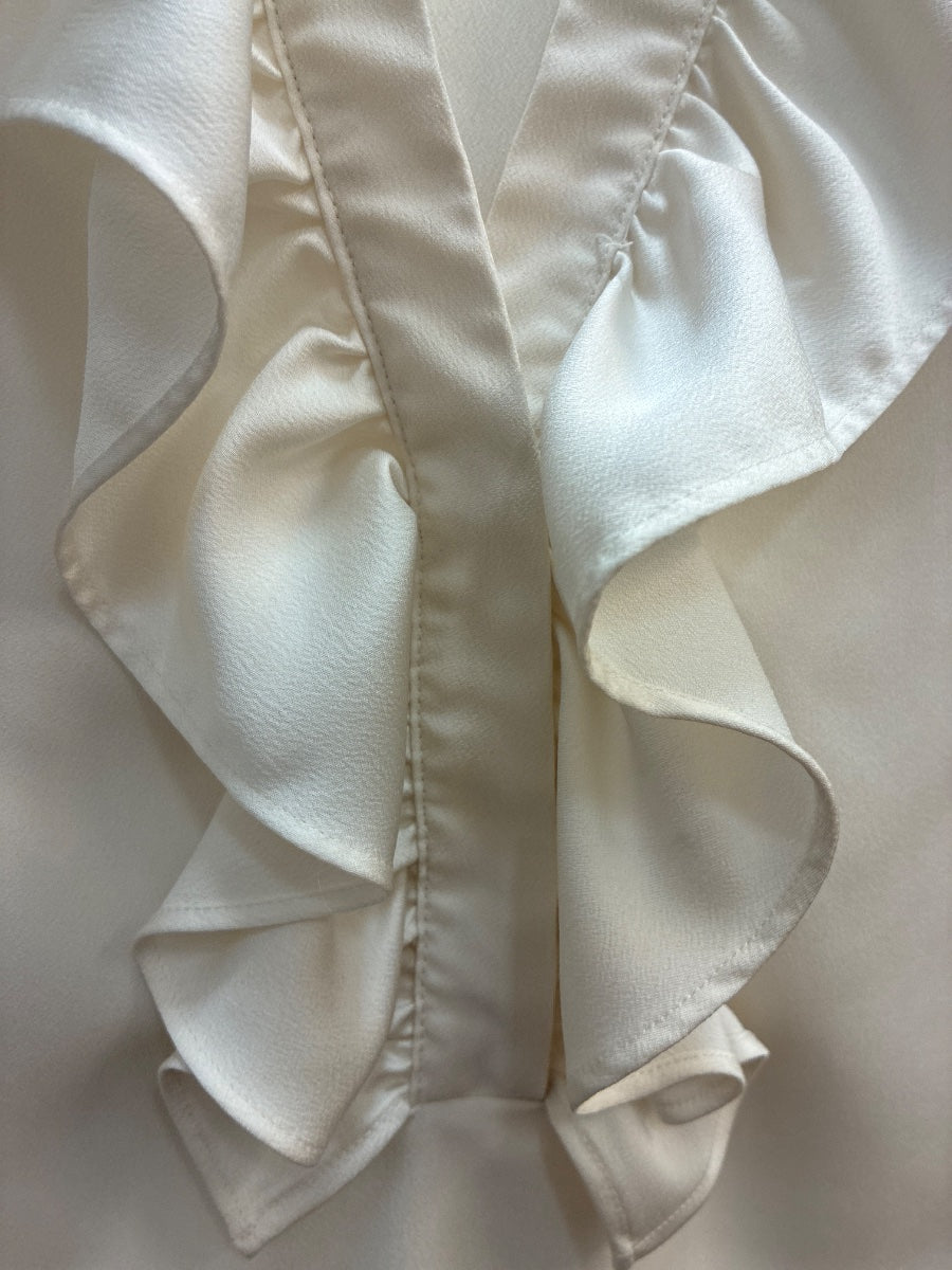 J Crew · Ruffle Detail Sleeveless Top · Medium · Cream