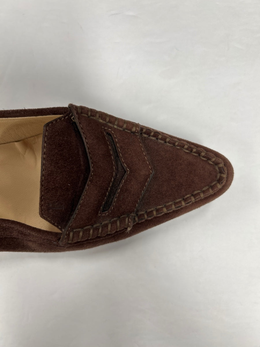 Tod's · Penny Loafer Kitten Heel Pumps · 8.5 · Brown Suede