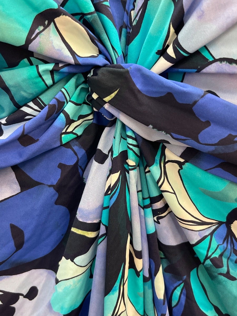 Swimsuits4All · Floral Swim Dress · 14 · TurqBlue