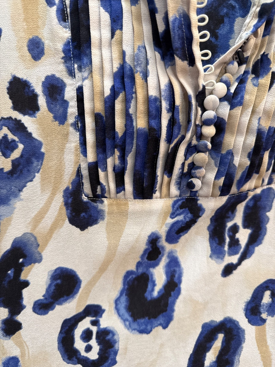 Chico's · Abstract Cheetah Print · XLarge · Beige Blue