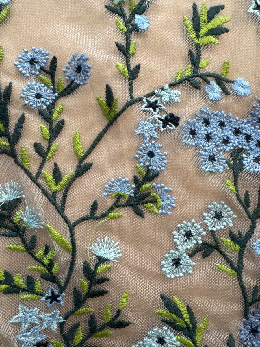 Sundance · Lace Overlay Dress Forget-Me-Not · Large · BlueFloral