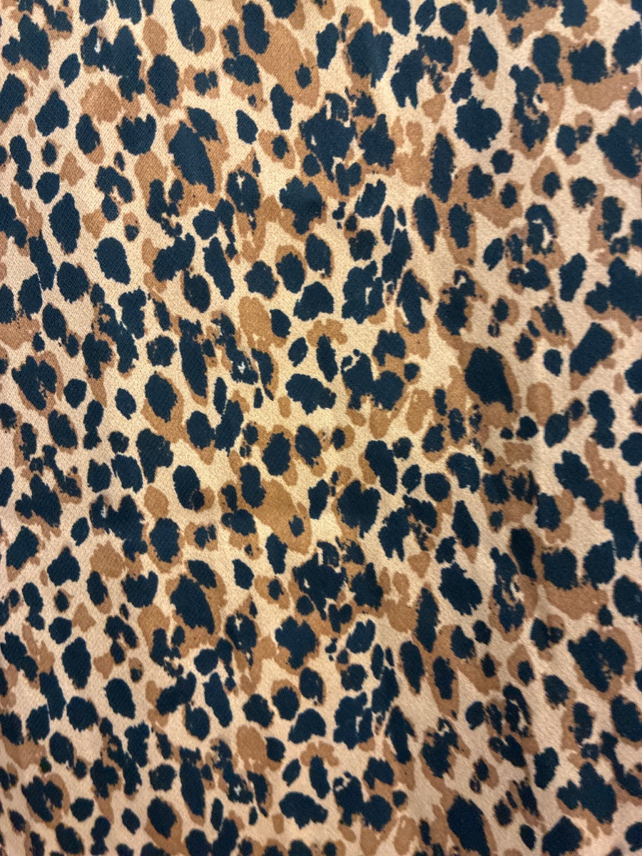 Pomander · Balloon Sleeve Fashion Top · Medium · Brown Cheetah Print