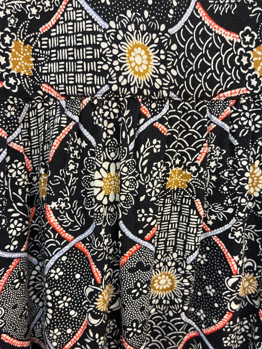 Treasure & Bond · Boho Top Long Sleeve · XLarge · Black Multi