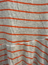 CAbi · 5331 Striped Ruffle Tank · Medium · GrayOrange Striped