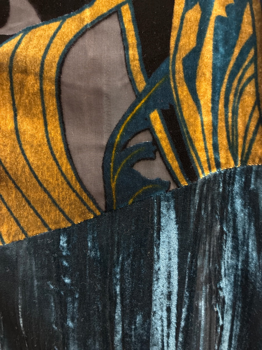 Chico's · Open Drape Velvet Burnout Cardigan · Medium · Dark Teal