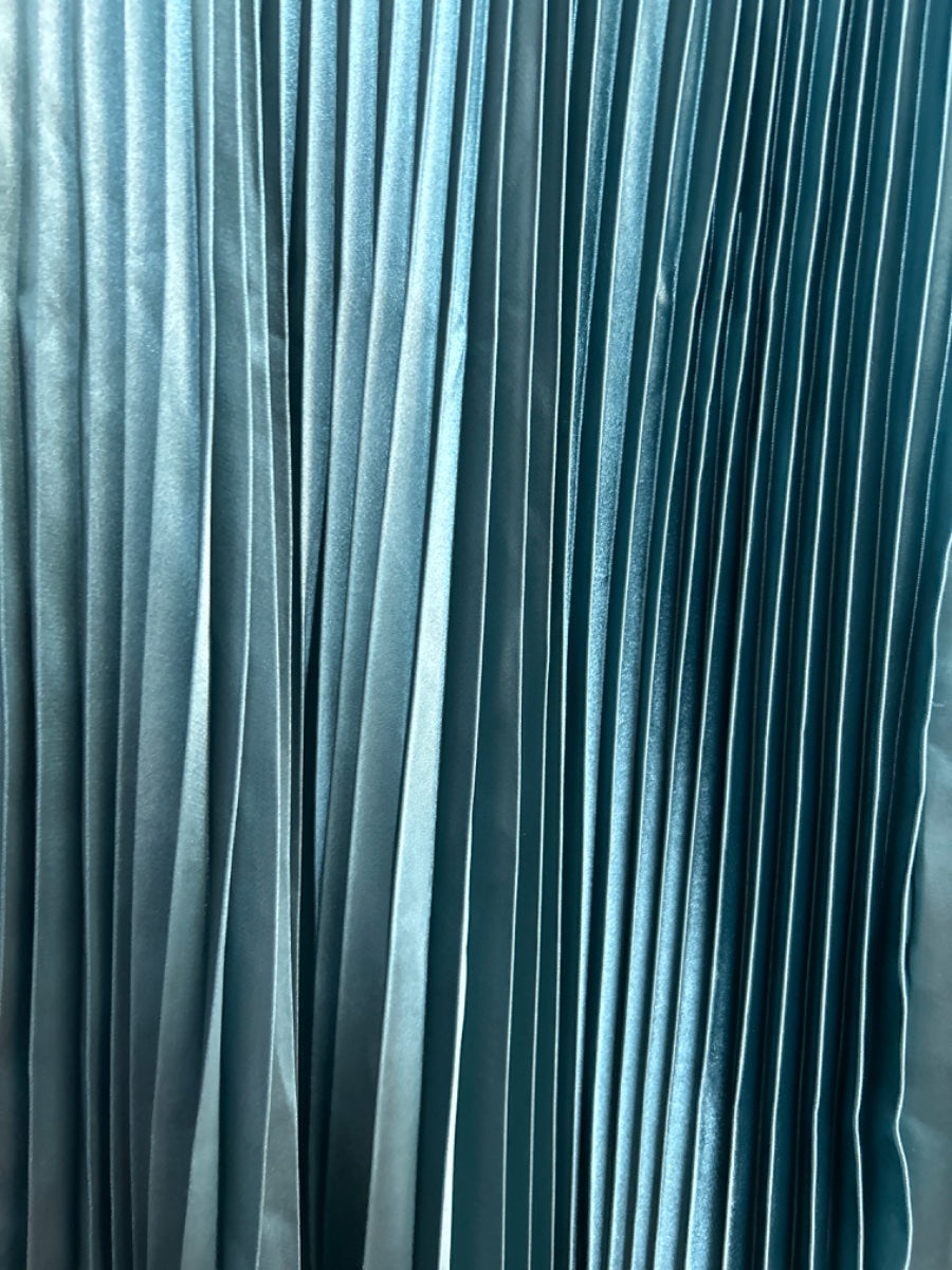 Anthropologie · Pleated Satin Skirt · XSmall · Teal