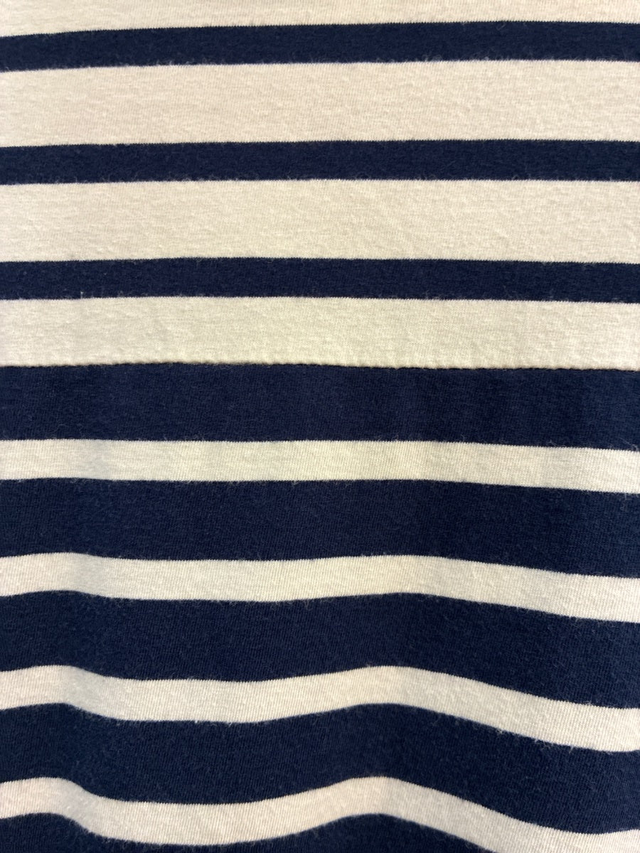Ralph Lauren · 1/4 Zip Hoodie Cotton Blend · Medium · NavyCream Striped