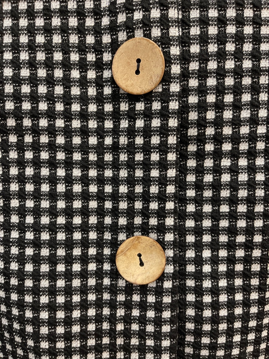 Anthropologie · Blue Tassel · Large · Black/White Gingham