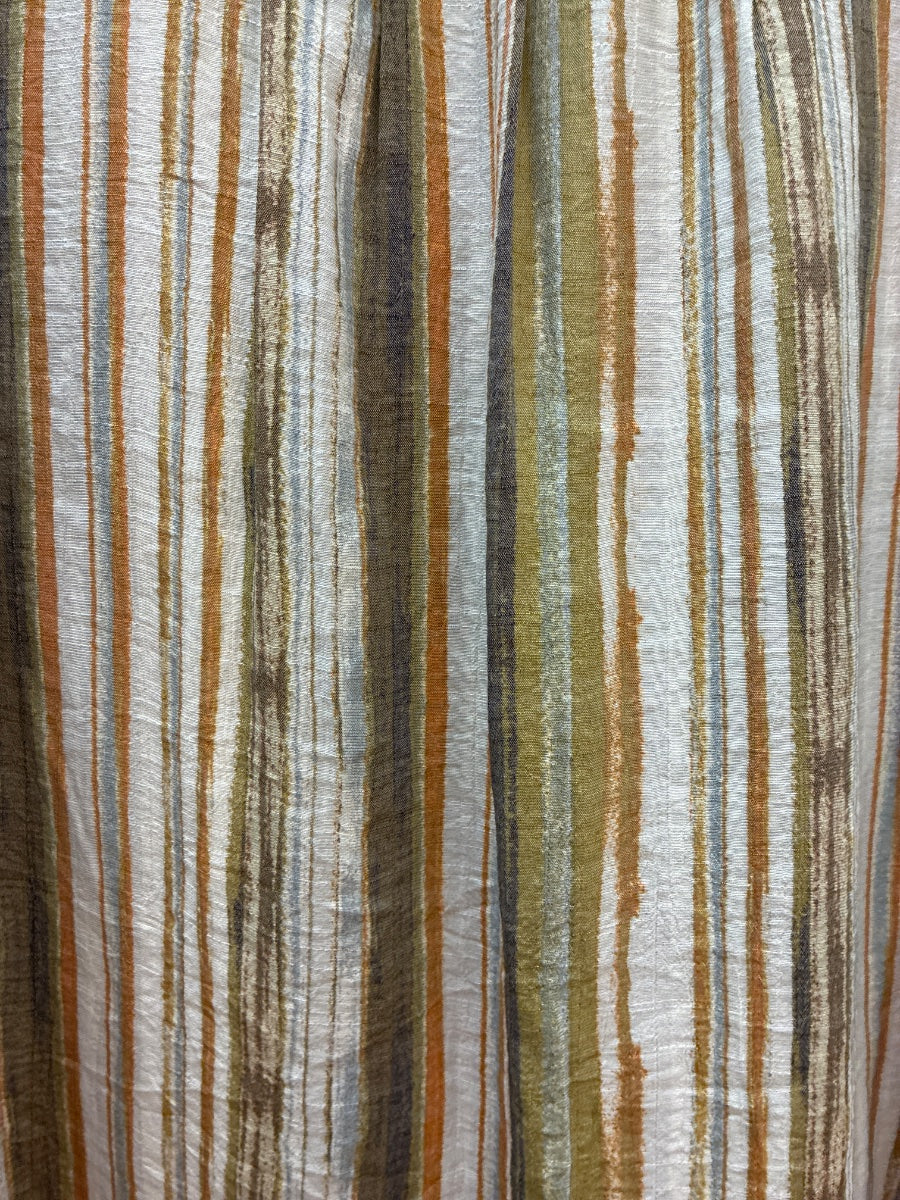 Zac&Rachel · Roll Tab Shirt · Large · CreamSage Striped