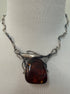 Vintage Sterling Amber Necklace · Jewelry · 16 1/2 inches · Amber, Silver