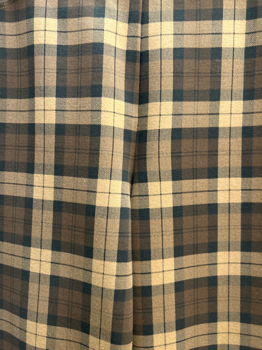 Charter Club · Ponte Pants · 12 · Tan/Brown Plaid