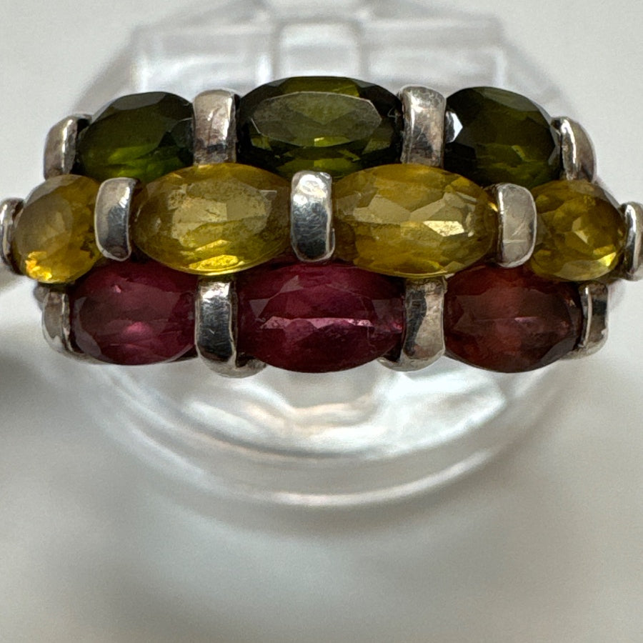 .925 Multi Gemstone Ring · Jewelry · 6.75 · Green, Yellow, Red