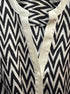 Halogen · Bell Sleeve Top, tie front, zig-zag pattern · Small · BlkWhite