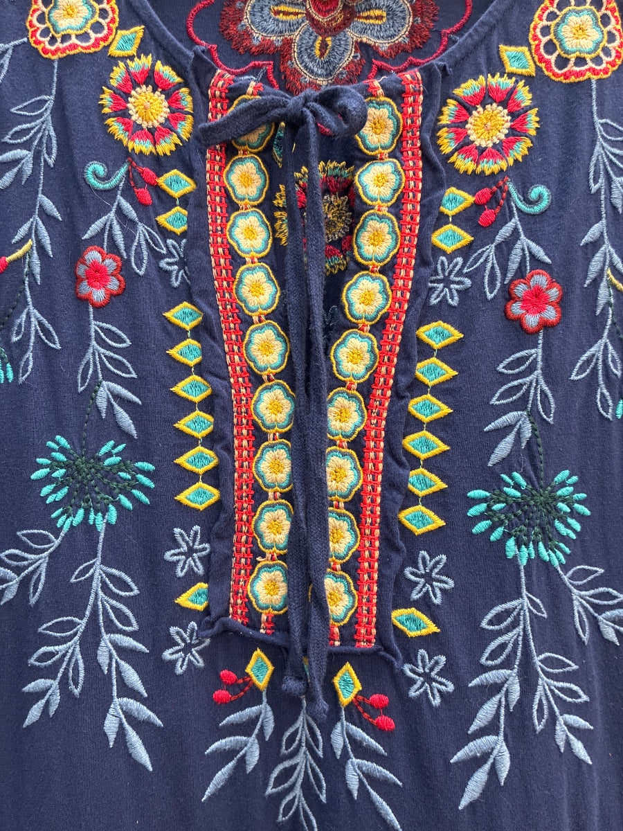 Johnny Was · NavyMulti Embroidered · Medium · NavyMulti
