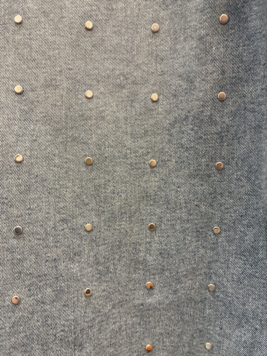 DKNY · Wide Leg Studded Jeans · 6 · Denim