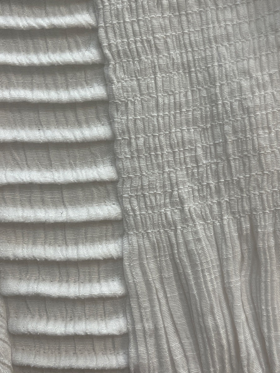 Nanette Lepore · Pleated Flutter Sleeve Top · Medium · White
