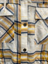 Cleo & Wolf · Cropped Hooded Shacket · Medium · YellowNavy Plaid
