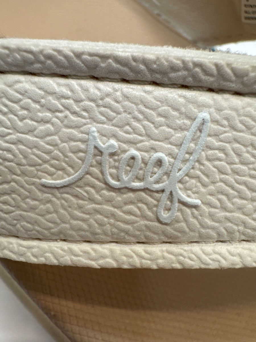 Reef · Sierra platform flipflops · 9 · Cream