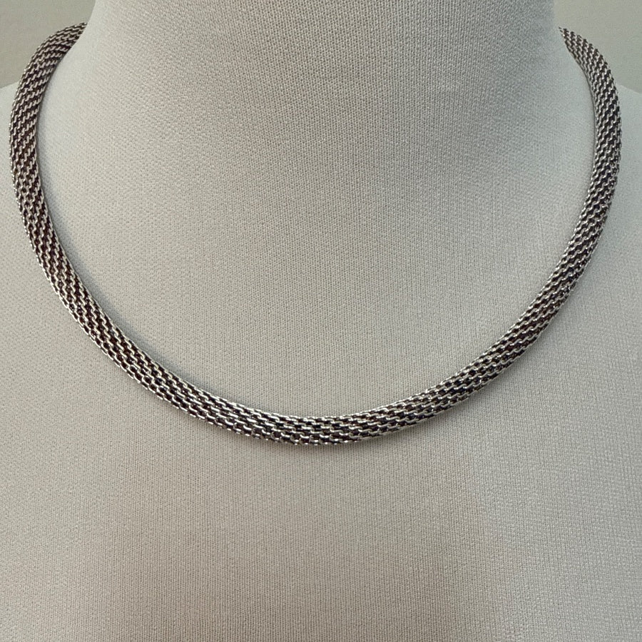 .925 Woven Wheat Mesh Chain w/ Lobster Clasp Necklace · Jewelry · 20 inches · Sterling Silver