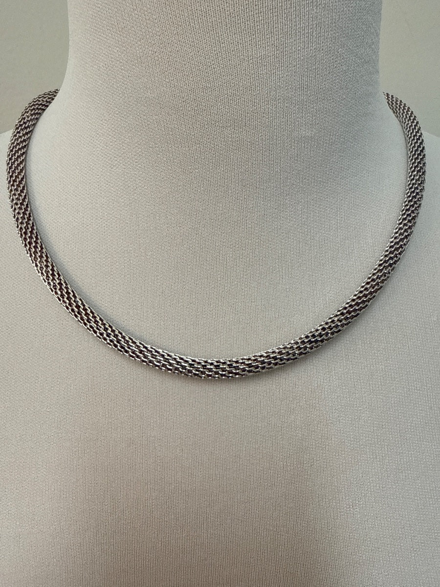 .925 Woven Wheat Mesh Chain w/ Lobster Clasp Necklace · Jewelry · 20 inches · Sterling Silver