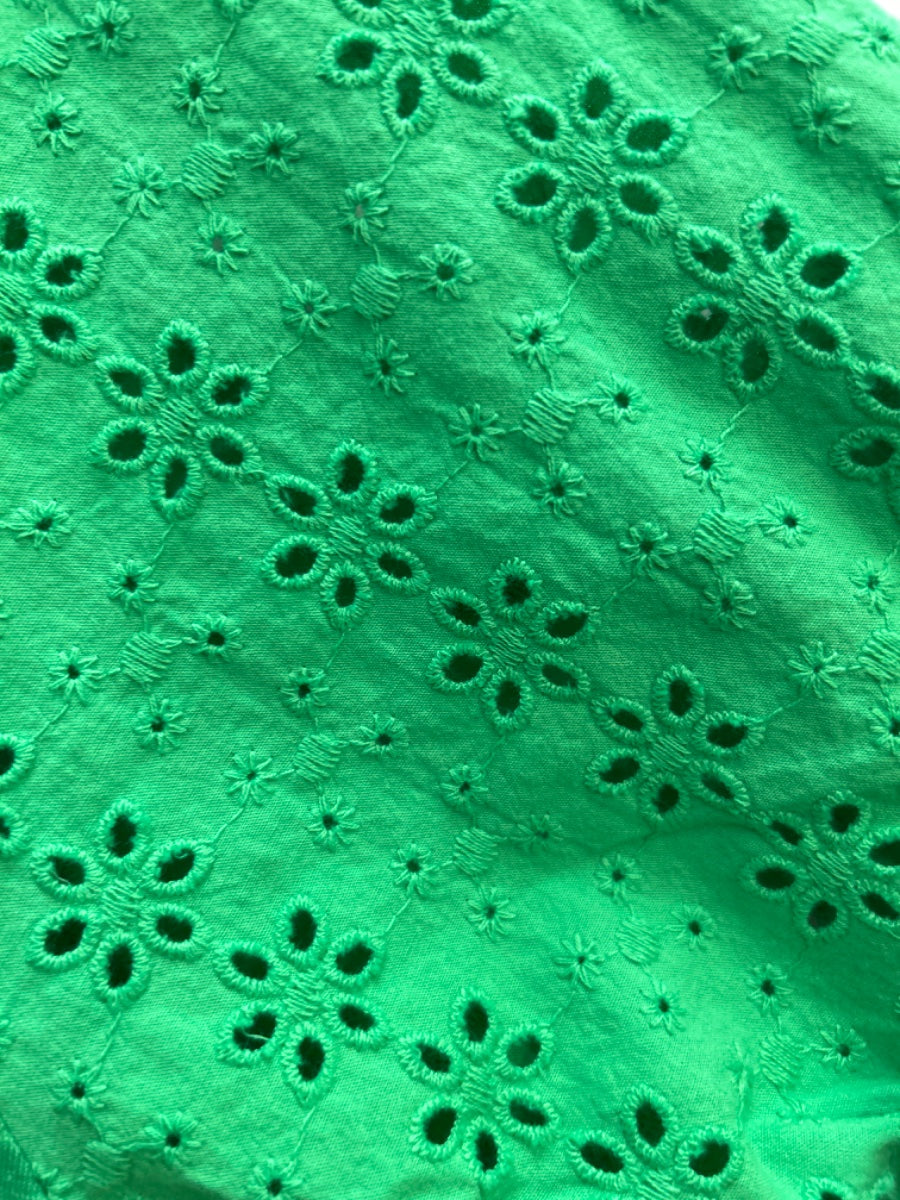 Lucky Brand · Eyelet Detail Sleeves Short Sleeve Top · Medium · Green