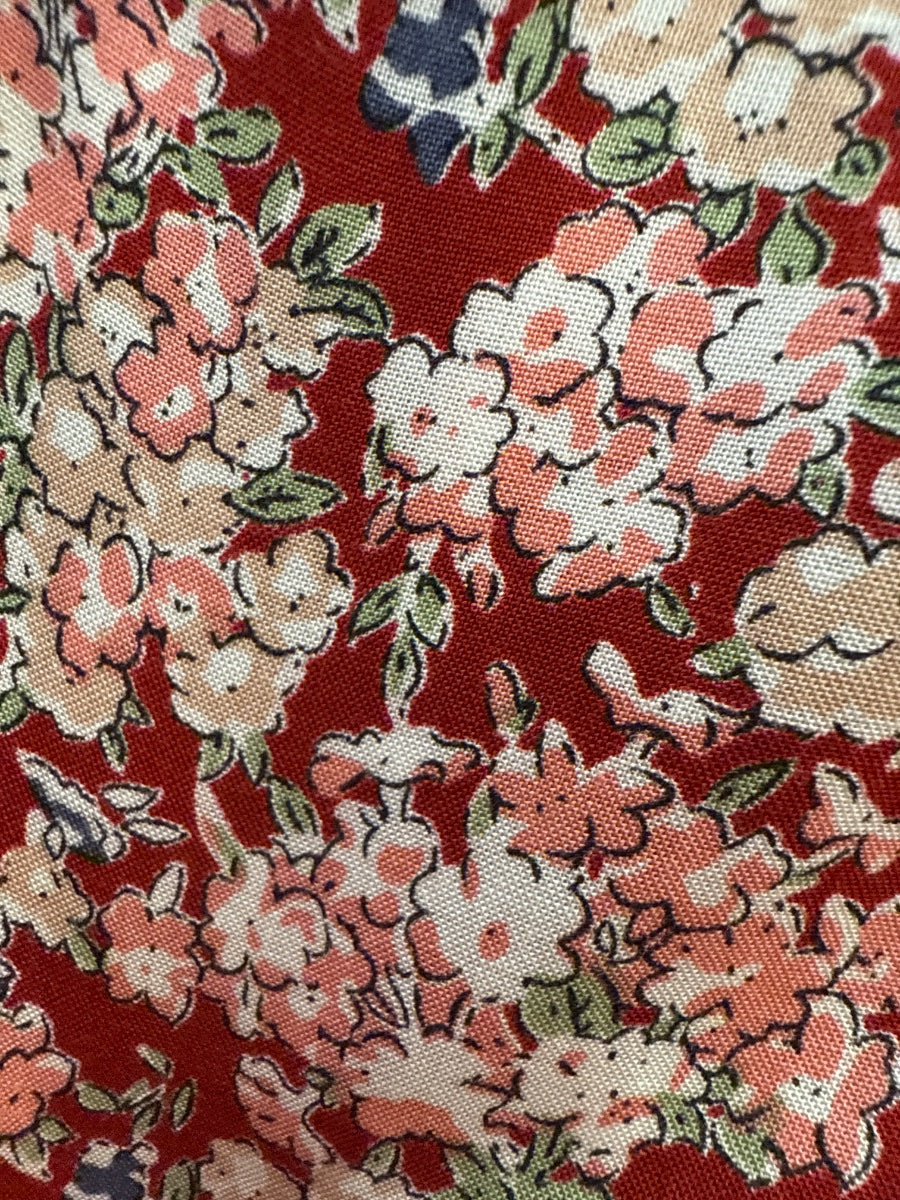 Anthropologie · Blue Tassel · Large · Red Floral
