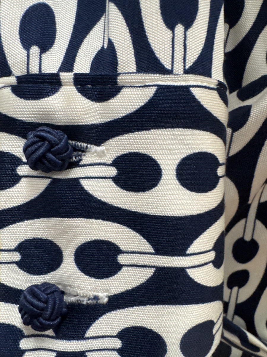 Pink Tartan · Wrap Dress · Medium · NavyWhite