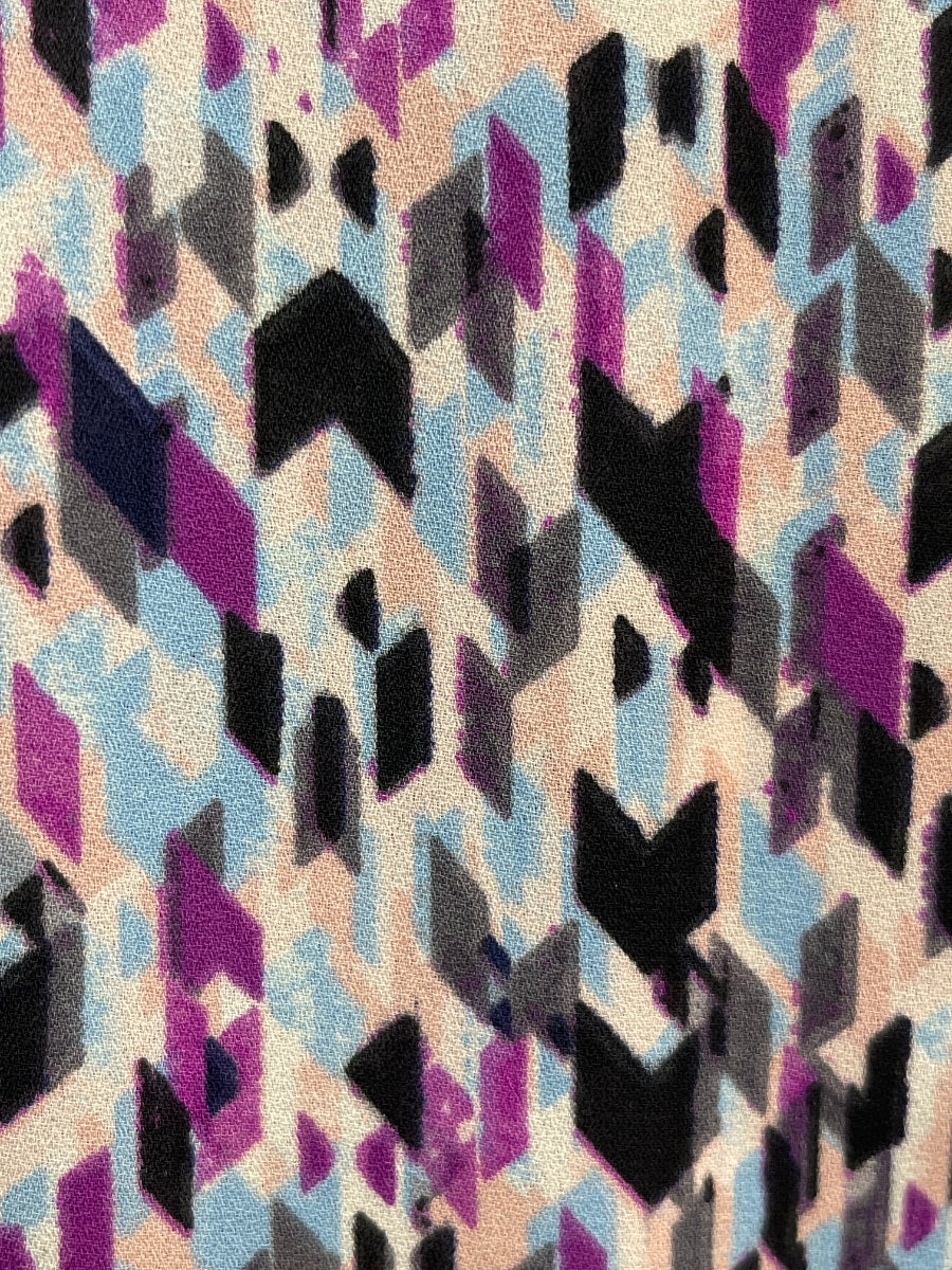 NYDJ · 3/4 Sleeve, pleated back detail · Large · PurpMulti