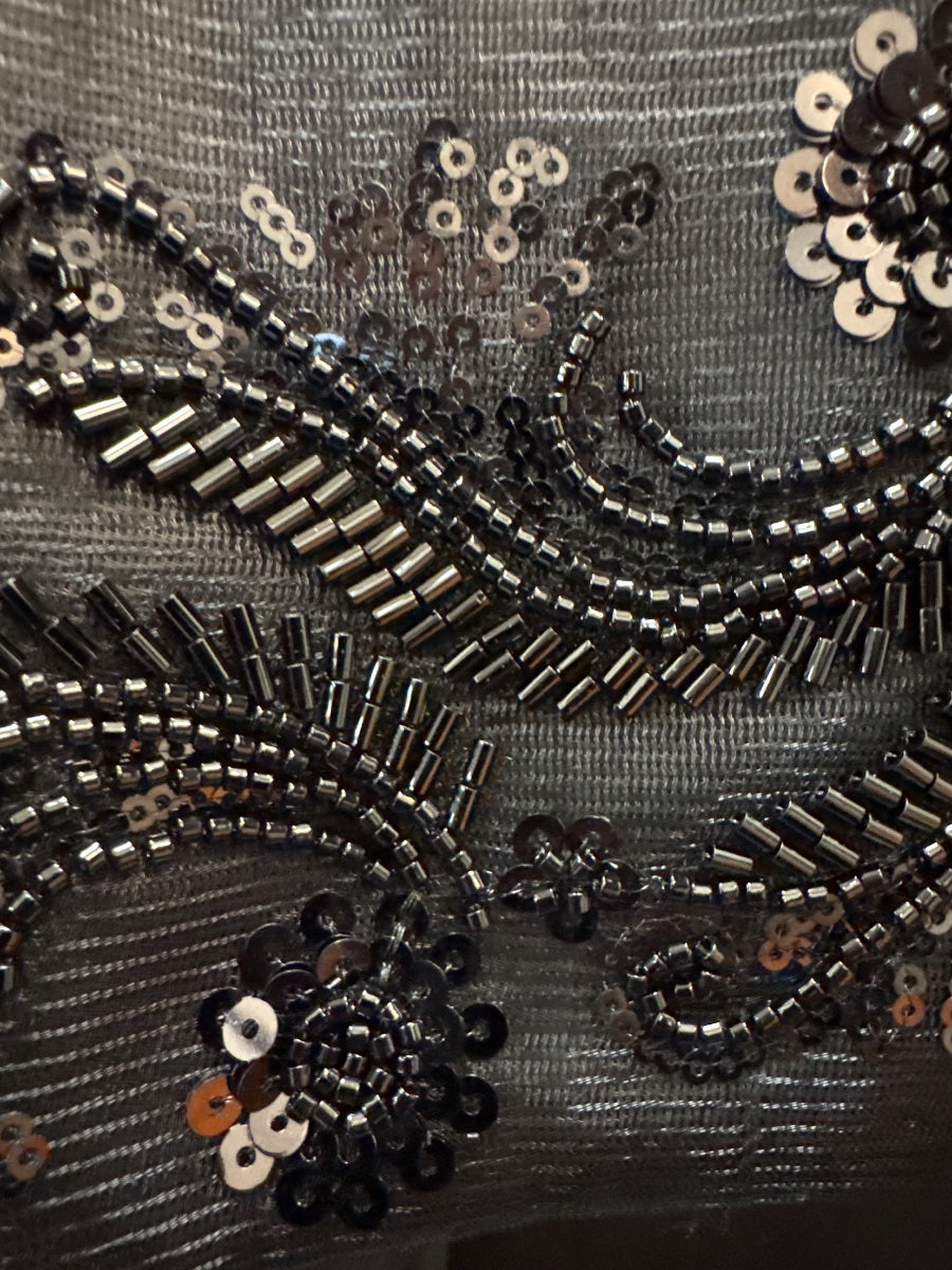 Anne Klein · Beaded Sleeve Detail Long Sleeve Shirt · 2X · Black