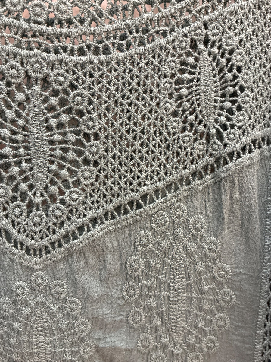 Democracy · Crochet lace detail 3/4 Sleeve · XLarge · Turquoise