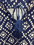 ColdwaterCreek · 3/4 Sleeve Dress Tassel Detail · Large · NavyWhite