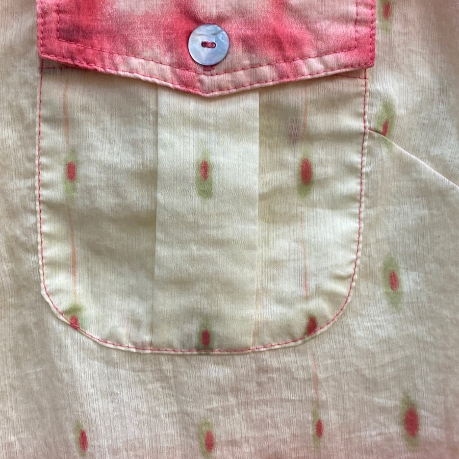 True Grit · Roll/Tab Sleeve LongSleeve Shirt · Medium · Pink/Cream Tie-Dye