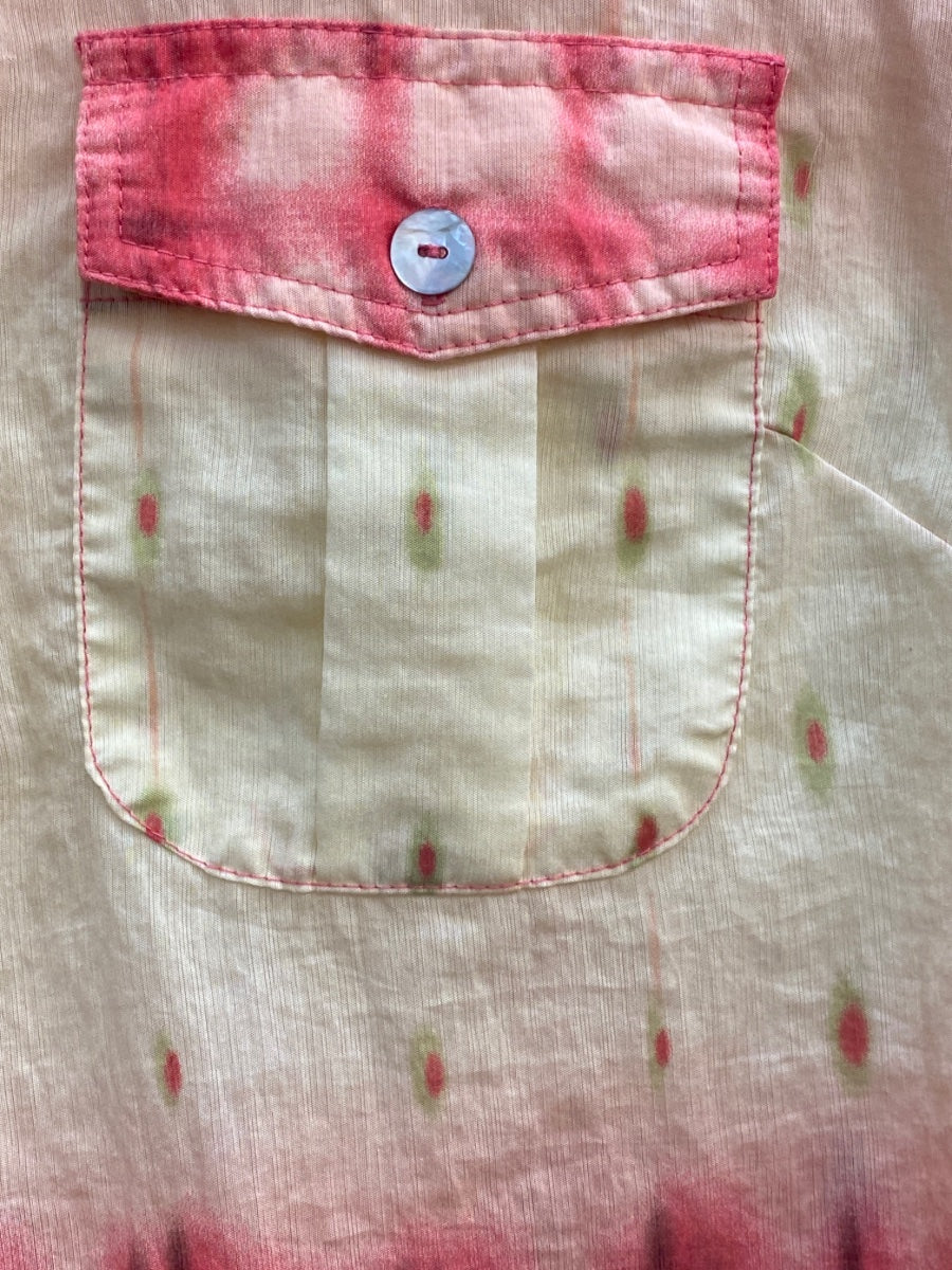 True Grit · Roll/Tab Sleeve LongSleeve Shirt · Medium · Pink/Cream Tie-Dye