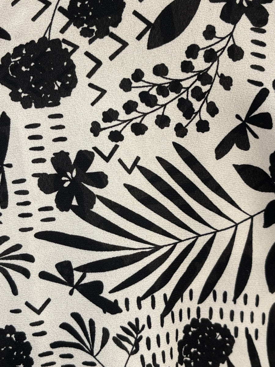 Max Studio · Open Drape Cardigan · 1X · Black and White Floral